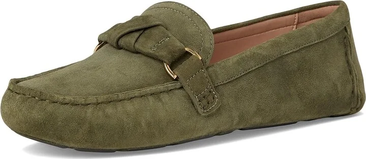 Cole Haan Emmie Knot Drivers Women's Flat Shoes Olive Night Suede : 10 B - Medium - Image 5