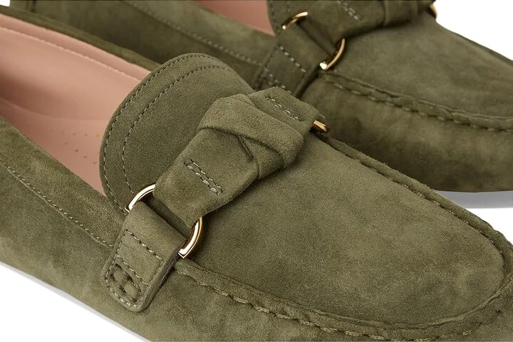 Cole Haan Emmie Knot Drivers Women's Flat Shoes Olive Night Suede : 10 B - Medium - Image 7