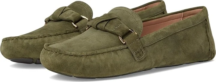 Cole Haan Emmie Knot Drivers Women's Flat Shoes Olive Night Suede : 10 B - Medium