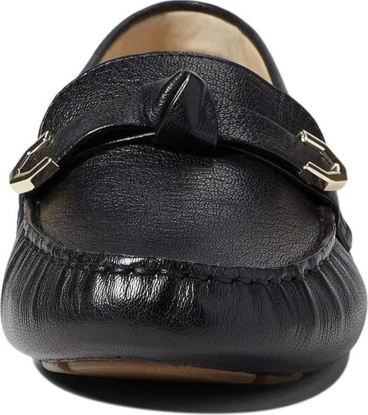 Cole Haan Evelyn Bow Driver Women's Shoes Black Grainy Leather : 10 B - Medium, Suede/Leather - Image 2