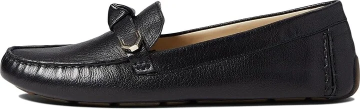 Cole Haan Evelyn Bow Driver Women's Shoes Black Grainy Leather : 10 B - Medium, Suede/Leather - Image 5