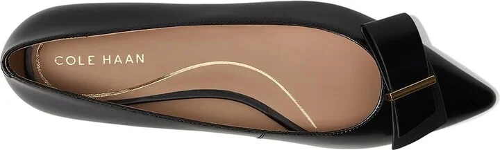 Cole Haan Felicia Bow Ballet Flats Women's Shoes Black Leather : 8.5 B - Medium - Image 2