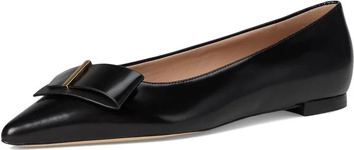 Cole Haan Felicia Bow Ballet Flats Women's Shoes Black Leather : 8.5 B - Medium - Image 5