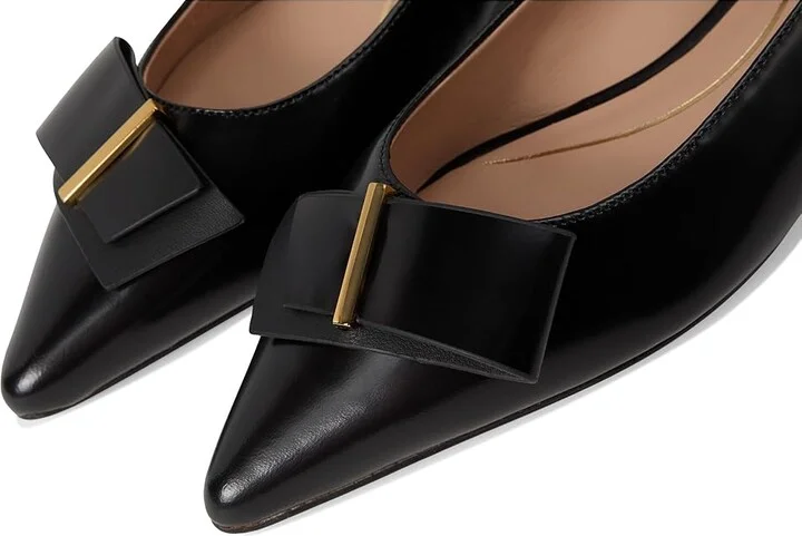 Cole Haan Felicia Bow Ballet Flats Women's Shoes Black Leather : 8.5 B - Medium - Image 7