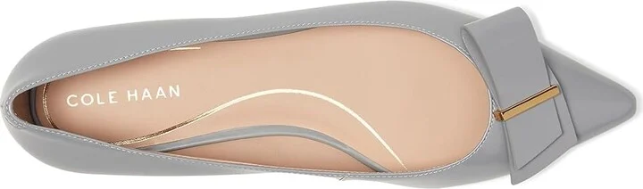 Cole Haan Felicia Bow Ballet Flats Women's Shoes Frost Gray Box Leather : 5.5 B - Medium - Image 2
