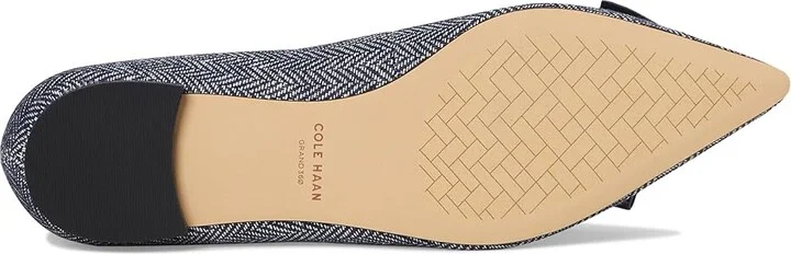 Cole Haan Felicia Bow Ballet Flats Women's Shoes Midnight Moon Herringbone Textile : 8 B - Medium, Leather - Image 3