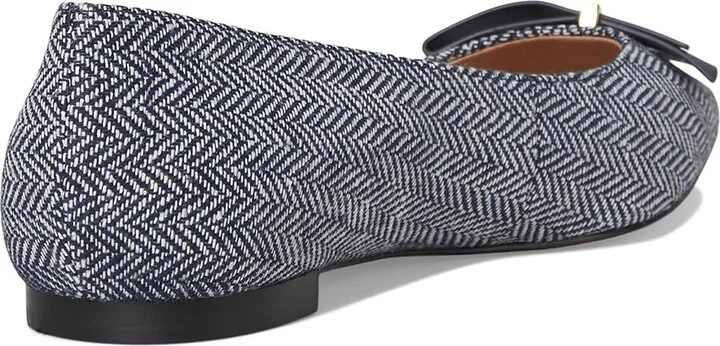 Cole Haan Felicia Bow Ballet Flats Women's Shoes Midnight Moon Herringbone Textile : 8 B - Medium, Leather - Image 4