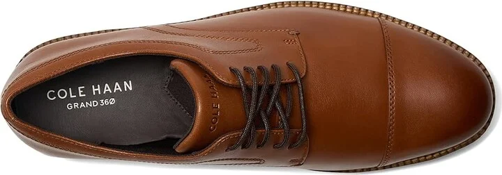 Cole Haan Flexgrand360 Cap Oxford Men's Lace Up Wing Tip Shoes British Tan/Ivory : 9 D - Medium, Leather - Image 2