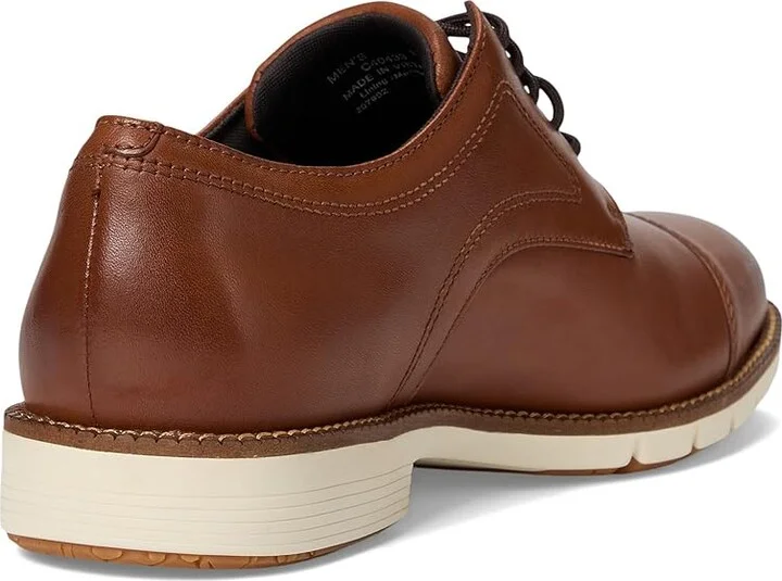 Cole Haan Flexgrand360 Cap Oxford Men's Lace Up Wing Tip Shoes British Tan/Ivory : 9 D - Medium, Leather - Image 4