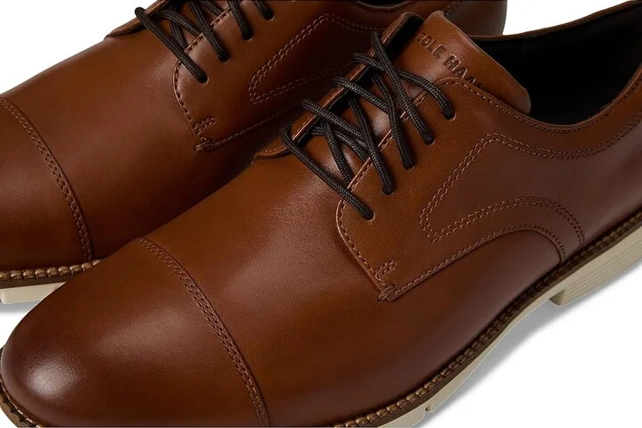 Cole Haan Flexgrand360 Cap Oxford Men's Lace Up Wing Tip Shoes British Tan/Ivory : 9 D - Medium, Leather - Image 7