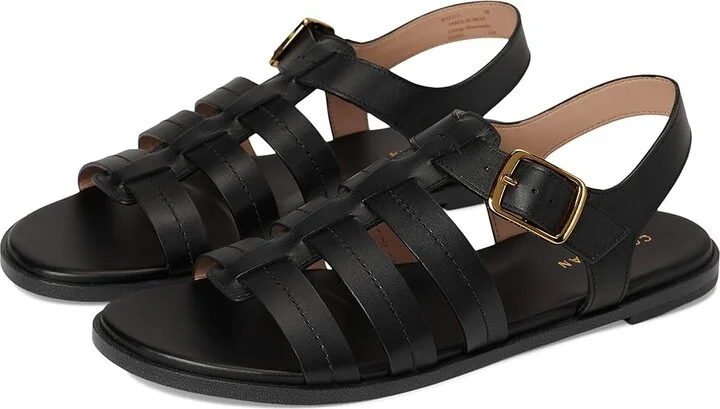 Cole Haan Flynn Fishman Sandals Women's Sandals Black Leather : 11 B - Medium, Synthetic