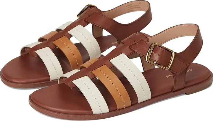 Cole Haan Flynn Fishman Sandals Women's Sandals Darkcuoio Leather : 6 B - Medium, Synthetic