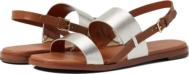 Cole Haan Flynn Flat Sandal Women's Shoes Gold/Honey : 5 B - Medium, Leather