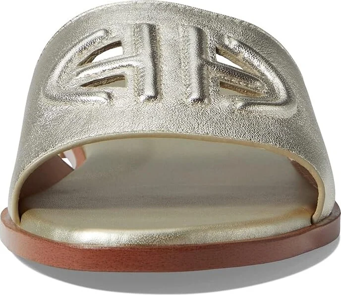 Cole Haan Flynn Logo Slide Sandal Women's Shoes Gold Leather : 5 B - Medium - Image 2