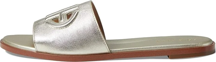 Cole Haan Flynn Logo Slide Sandal Women's Shoes Gold Leather : 5 B - Medium - Image 5