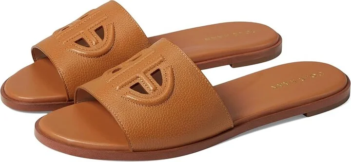 Cole Haan Flynn Logo Slide Sandal Women's Shoes Pecan Leather : 5.5 B - Medium