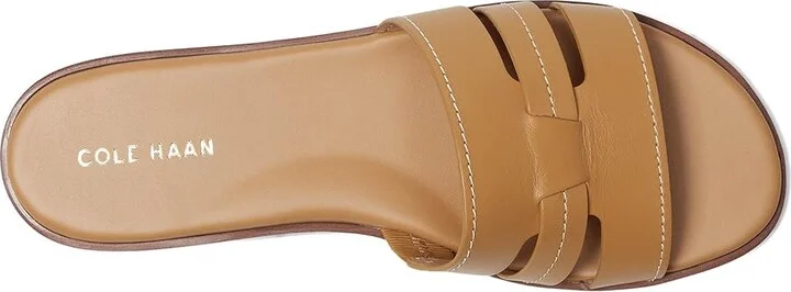 Cole Haan Flynn Slotted Slides Women's Flat Shoes Biscuit Leather : 10 B - Medium - Image 2