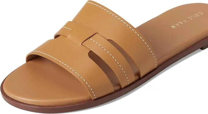 Cole Haan Flynn Slotted Slides Women's Flat Shoes Biscuit Leather : 10 B - Medium - Image 7