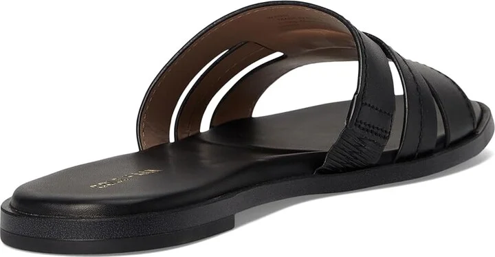 Cole Haan Flynn Slotted Slides Women's Flat Shoes Black Leather : 10 B - Medium - Image 4