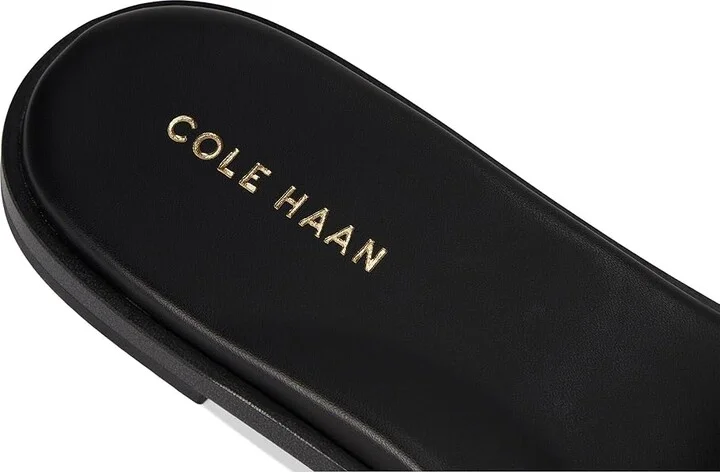 Cole Haan Flynn Slotted Slides Women's Flat Shoes Black Leather : 10 B - Medium - Image 7