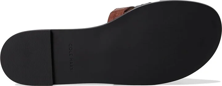 Cole Haan Flynn Slotted Slides Women's Flat Shoes Dark Cuoio/Black Leather : 6.5 B - Medium - Image 3