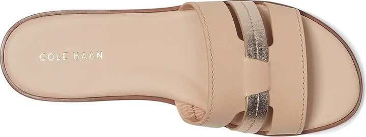 Cole Haan Flynn Slotted Slides Women's Flat Shoes Porcelain/Rose Gold : 10.5 B - Medium, Leather - Image 2
