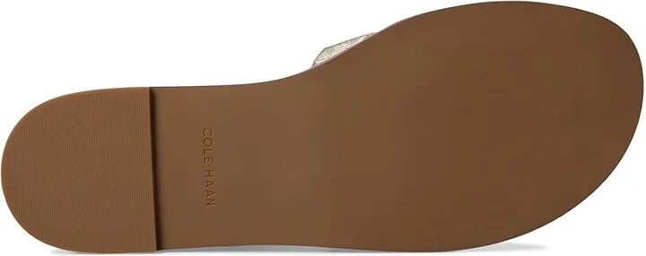 Cole Haan Flynn Slotted Slides Women's Flat Shoes Soft Gold Leather : 10 B - Medium - Image 3