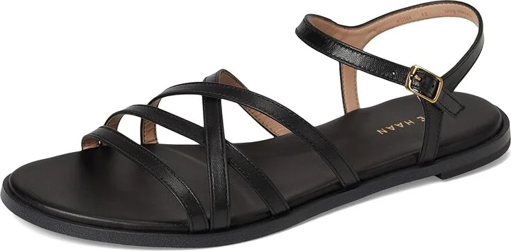 Cole Haan Flynn Strappy Sandals Women's Sandals Black Leather : 9 B - Medium - Image 5