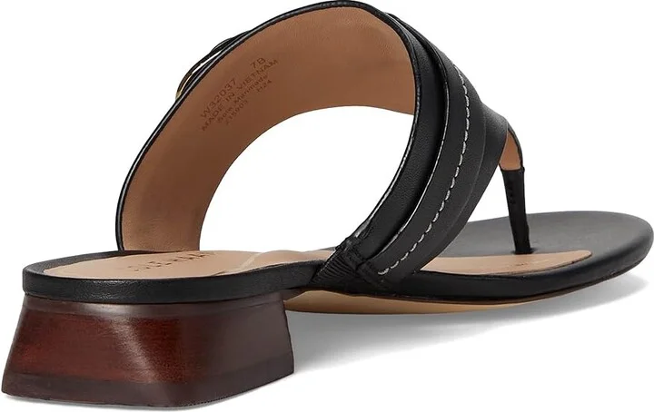 Cole Haan Gayle Thong Sandal Women's Sandals Black Leather : 6.5 B - Medium, Leather/Rubber - Image 4