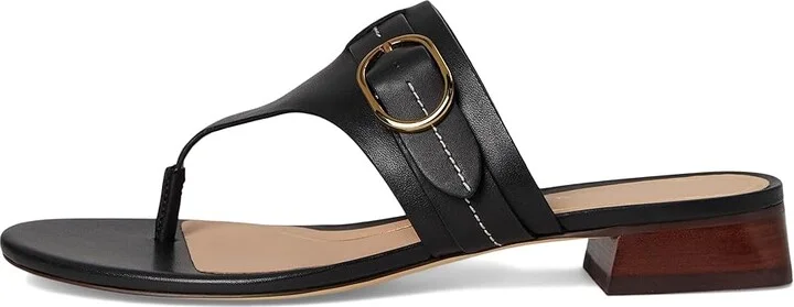 Cole Haan Gayle Thong Sandal Women's Sandals Black Leather : 6.5 B - Medium, Leather/Rubber - Image 6