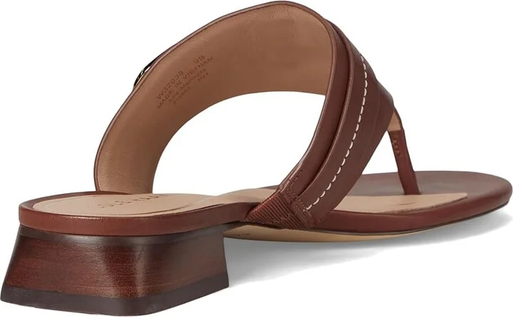 Cole Haan Gayle Thong Sandal Women's Sandals Dark Cuoio Leather : 6 B - Medium, Leather/Rubber - Image 4
