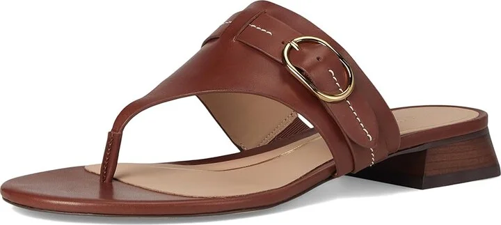 Cole Haan Gayle Thong Sandal Women's Sandals Dark Cuoio Leather : 6 B - Medium, Leather/Rubber - Image 5