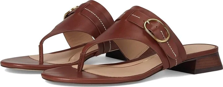 Cole Haan Gayle Thong Sandal Women's Sandals Dark Cuoio Leather : 6 B - Medium, Leather/Rubber