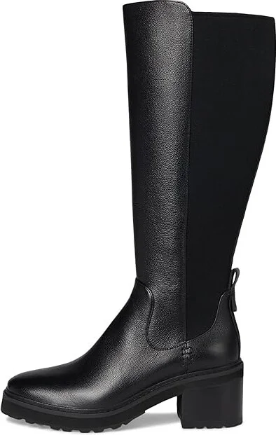 Cole Haan Gema Tall Lug Boot Extended Calf Women's Boots Black Leather : 8.5 B - Medium - Image 6