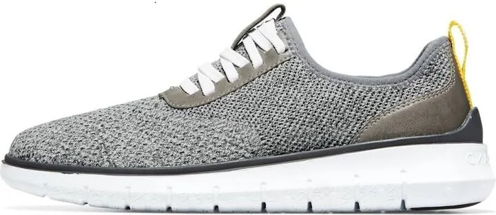 Cole Haan Generation Zerogrand Stitchlite:Glacier Gray/Gray Pinstripe Knit/Cyber Yellow/Optic White