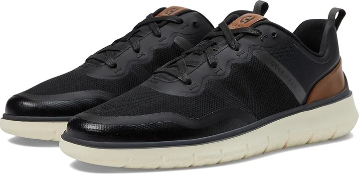 Cole Haan Generation Zerogrand Textured Sneakers Men's Lace-up Boots Black/British Tan/Ivory : 10.5 D - Medium, Leather