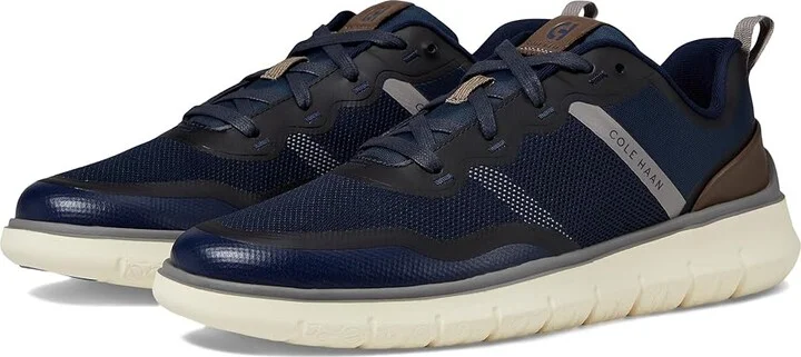 Cole Haan Generation Zerogrand Textured Sneakers Men's Lace-up Boots Navy Blazer/Truffle/Titanium : 11 D - Medium, Leather
