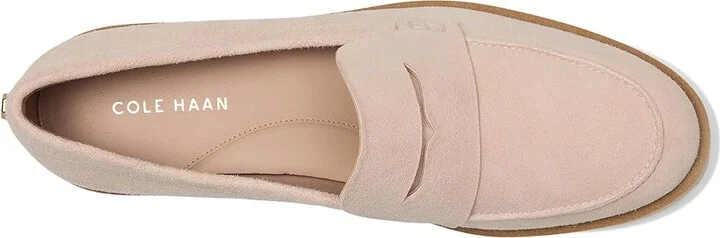 Cole Haan Geneva Loafer Women's Flat Shoes Cameo Rose Suede : 11 B - Medium, Leather - Image 2