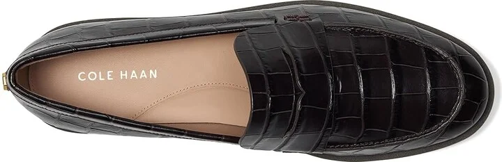 Cole Haan Geneva Loafer Women's Shoes Dark Chocolate Croc Print Leather : 6 B - Medium - Image 2
