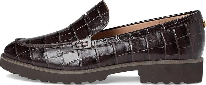 Cole Haan Geneva Loafer Women's Shoes Dark Chocolate Croc Print Leather : 6 B - Medium - Image 6