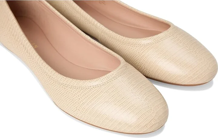 Cole Haan Georgie Ballet Flats Women's Flat Shoes Oat Lizrd Leather Print : 7.5 B - Medium - Image 7