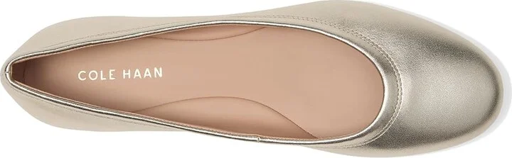 Cole Haan Georgie Ballet Flats Women's Flat Shoes Soft Gold Leather : 9 B - Medium - Image 2