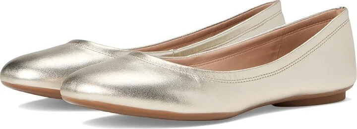 Cole Haan Georgie Ballet Flats Women's Flat Shoes Soft Gold Leather : 9 B - Medium