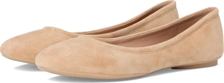 Cole Haan Georgie Ballet Flats Women's Flat Shoes Tuscan Sand Suede : 6 B - Medium, Leather