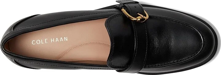 Cole Haan Giana Buckle Loafers Women's Flat Shoes Black Leather : 8 B - Medium - Image 2