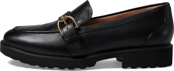 Cole Haan Giana Buckle Loafers Women's Flat Shoes Black Leather : 8 B - Medium - Image 6