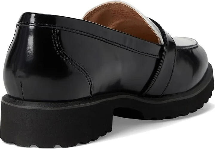 Cole Haan Giana Buckle Loafers Women's Flat Shoes Black/White Leather : 9 B - Medium - Image 4