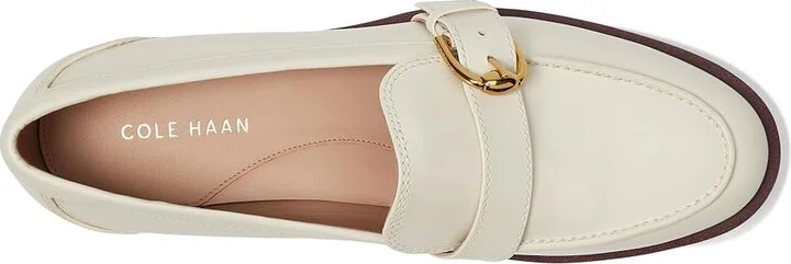 Cole Haan Giana Buckle Loafers Women's Flat Shoes Ivory Leather : 10.5 B - Medium - Image 2
