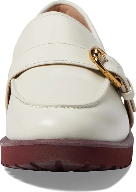 Cole Haan Giana Buckle Loafers Women's Flat Shoes Ivory Leather : 10.5 B - Medium - Image 4