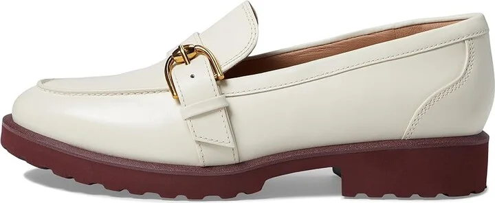 Cole Haan Giana Buckle Loafers Women's Flat Shoes Ivory Leather : 10.5 B - Medium - Image 5